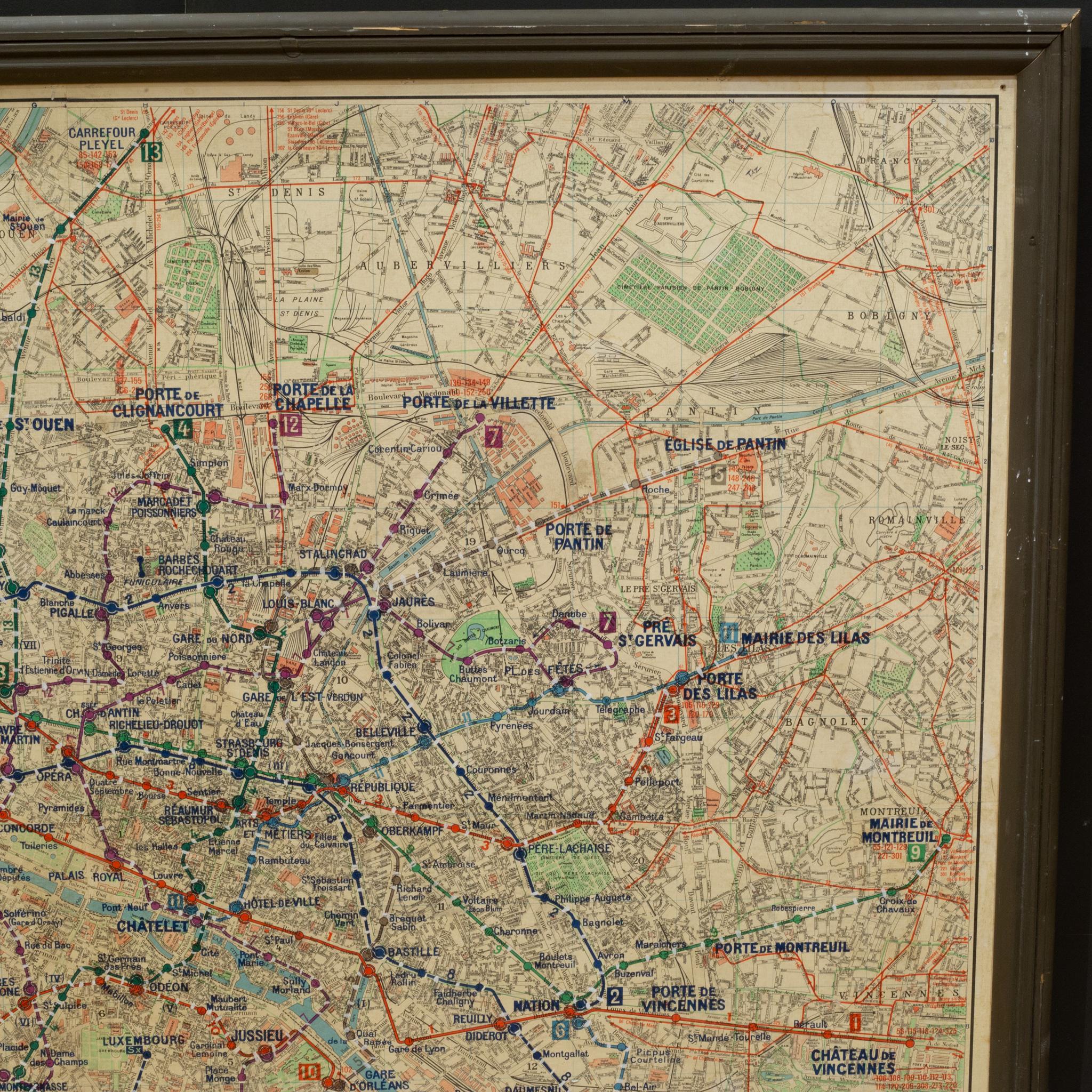 Mid-Century Modern Mid-century Paris Metro Map c.1966