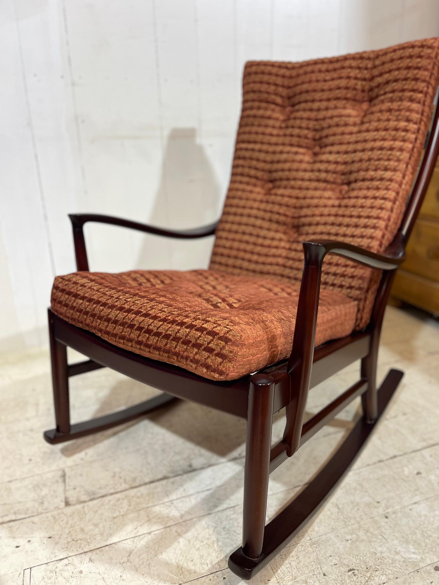 Mid Century Parker Knoll Rocking Chair In Good Condition For Sale In Tarleton, GB
