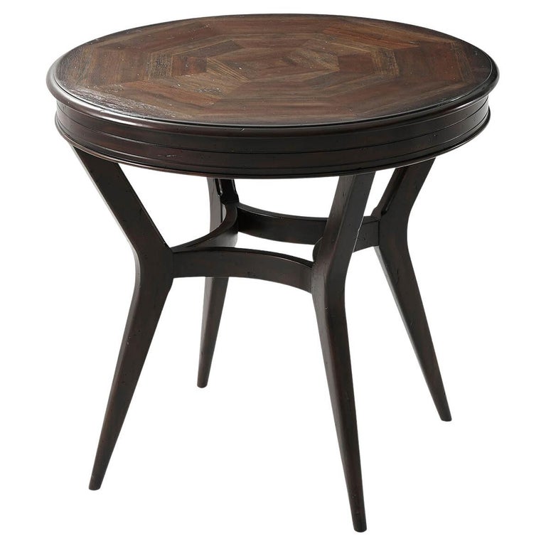 MidCentury Parquetry Side Table For Sale at 1stDibs