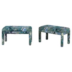 Mid Century Parsons Upholstered Benches, 1960