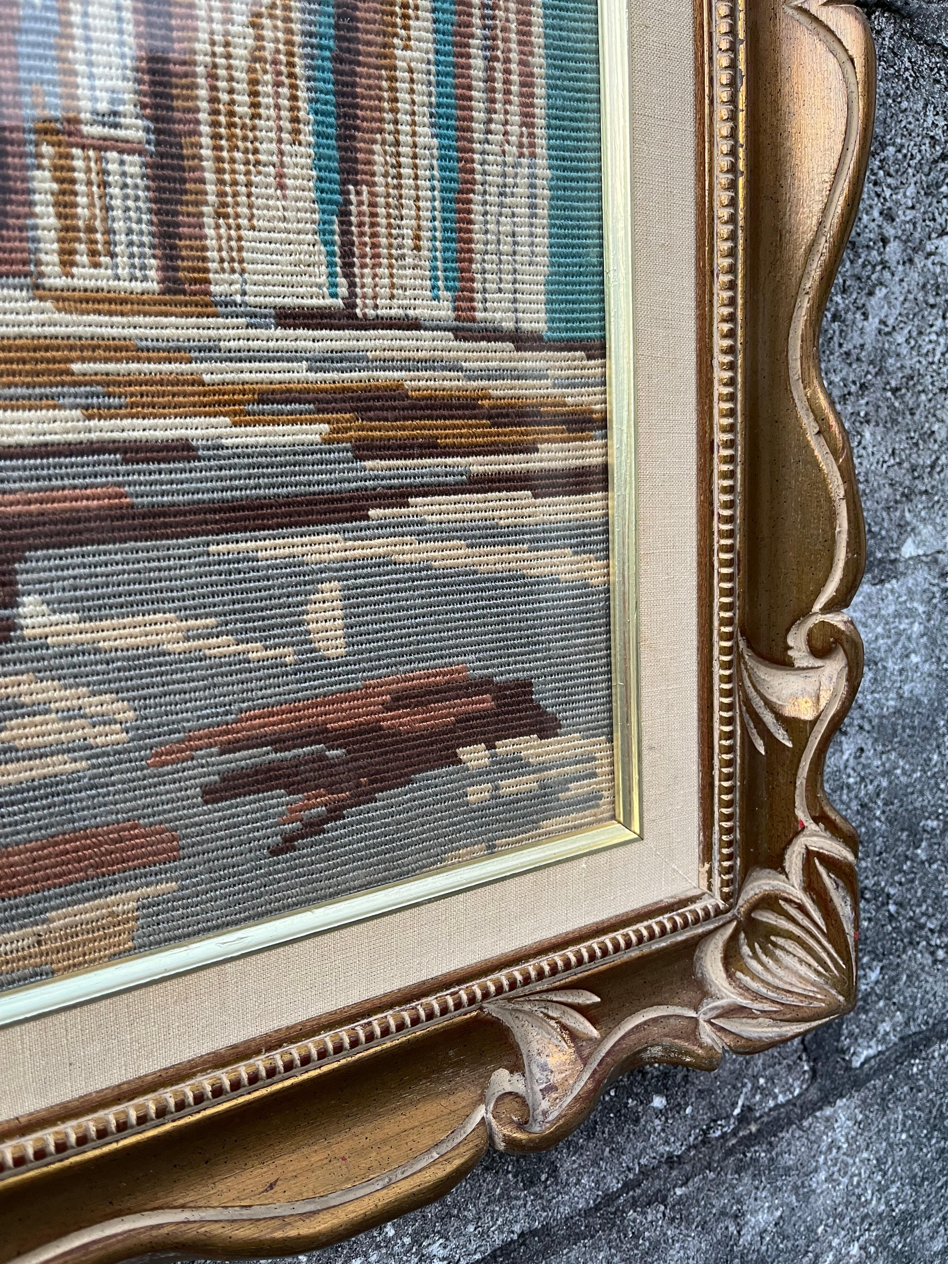 Parthénon d'Athènes, art mural encadré en textile à l'aiguille. Circa 1960s en vente 6