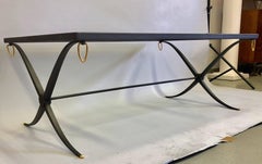 Mid-Century Partial Gilt Wrought Iron Coffee Table Attributed to Raymond Subes