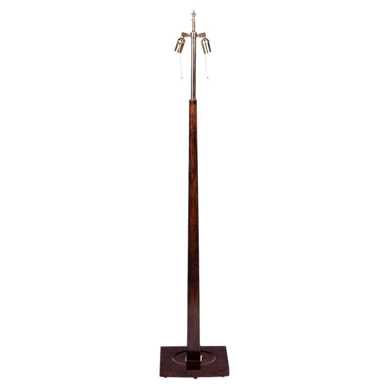 Mid Century, Parzinger Style Tapering Ebonized Walnut Floor Lamp