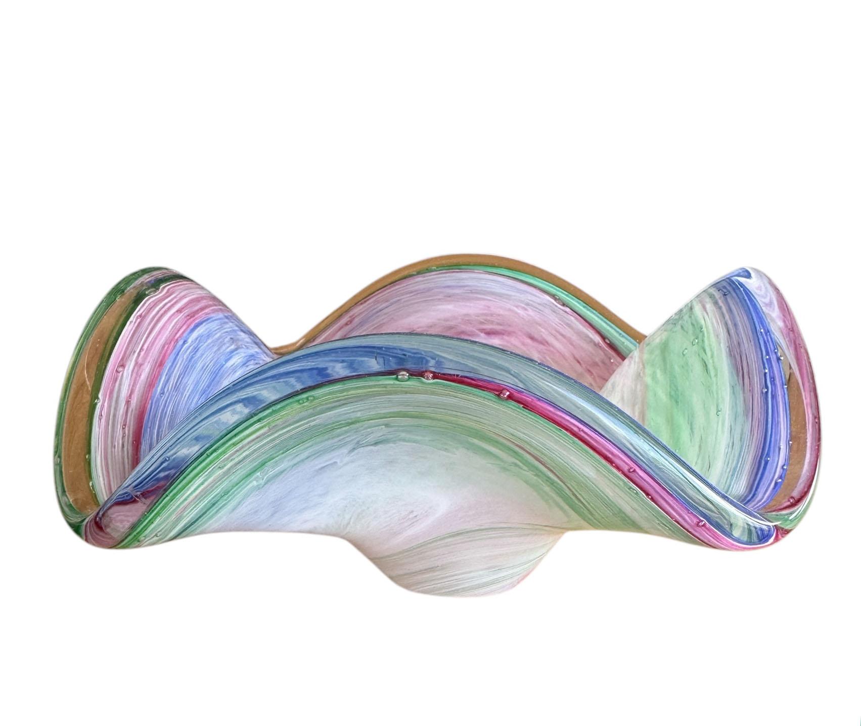 italien Bol Murano aux teintes pastel du milieu du siècle dernier en vente
