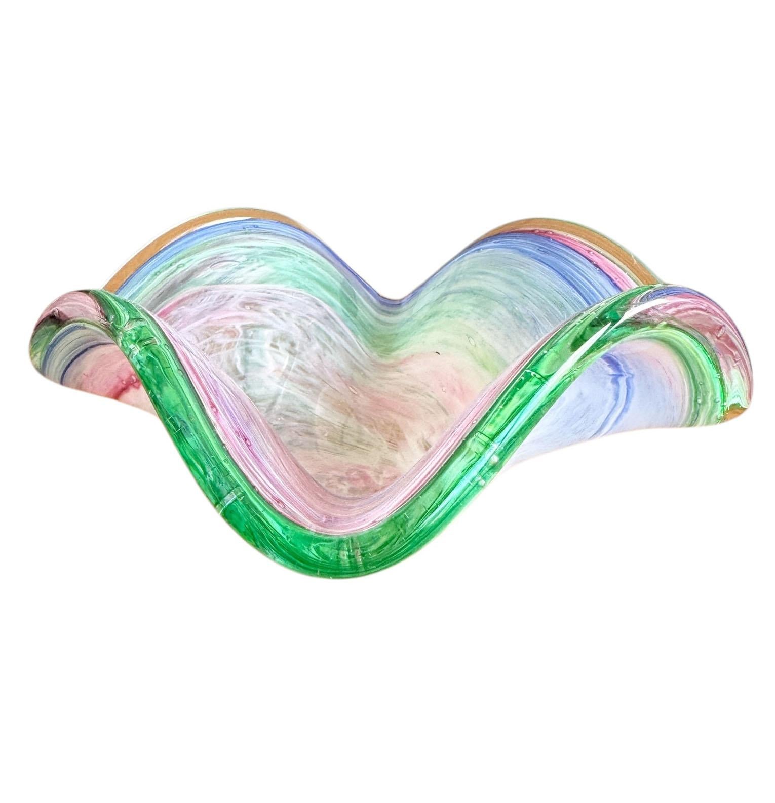 Bol Murano aux teintes pastel du milieu du siècle dernier en vente 1
