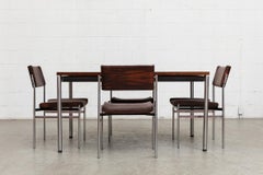 Mid-Century Pastoe Inspired Rosewood & Chrome Extendable Table