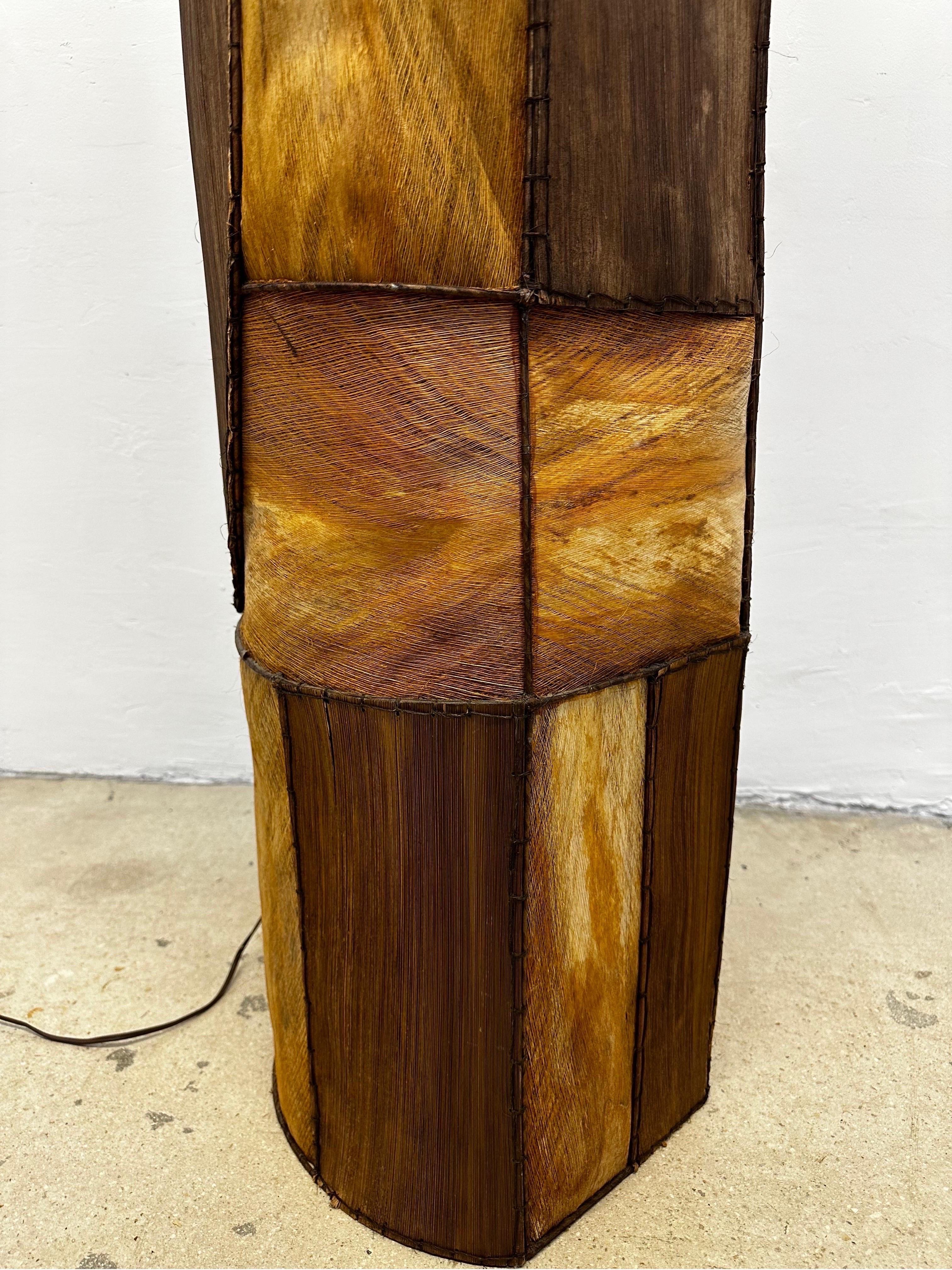 Midcentury Patchwork Bark Floor Lamp, 1960s For Sale 6