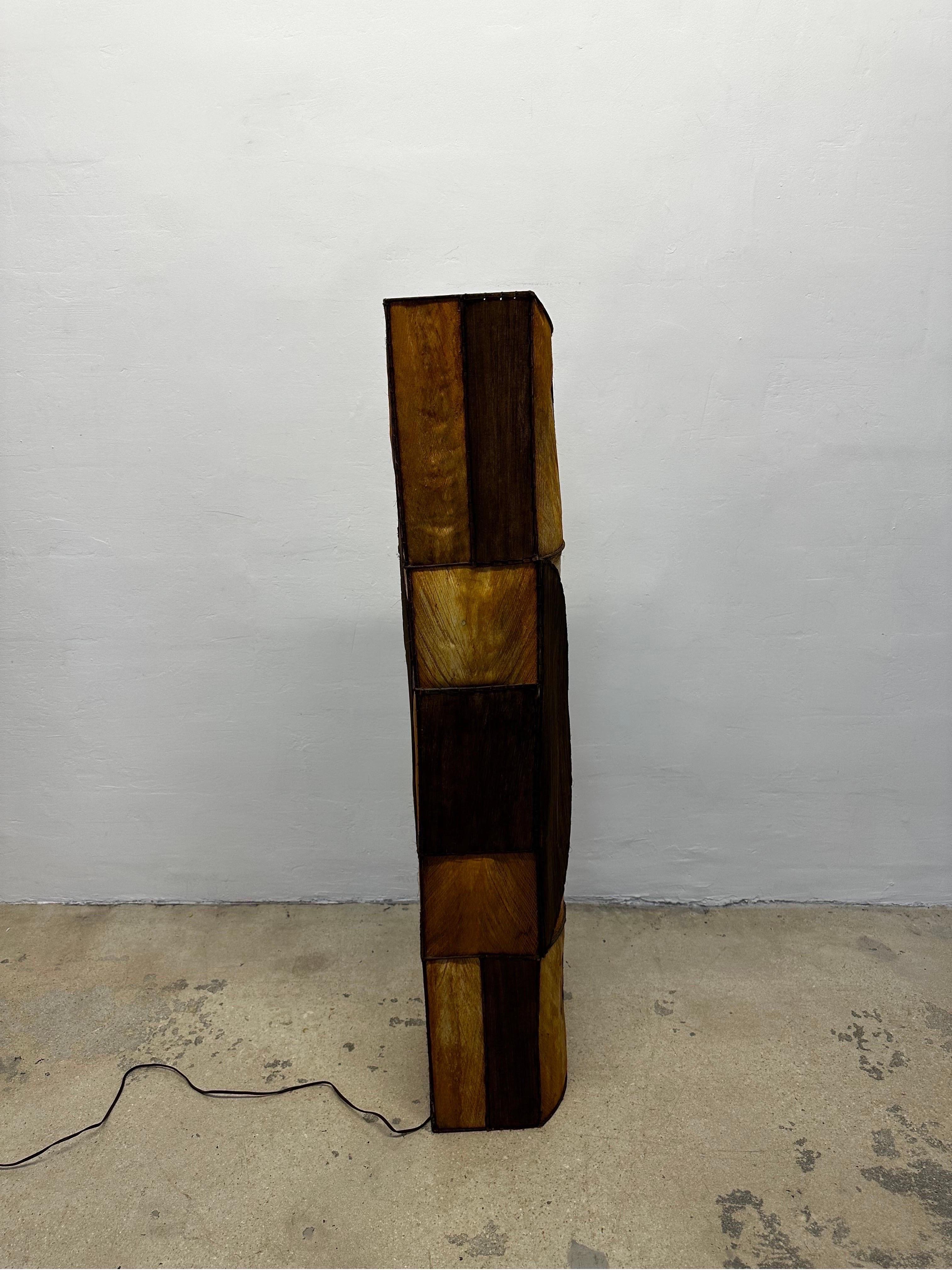 Unknown Midcentury Patchwork Bark Floor Lamp, 1960s For Sale