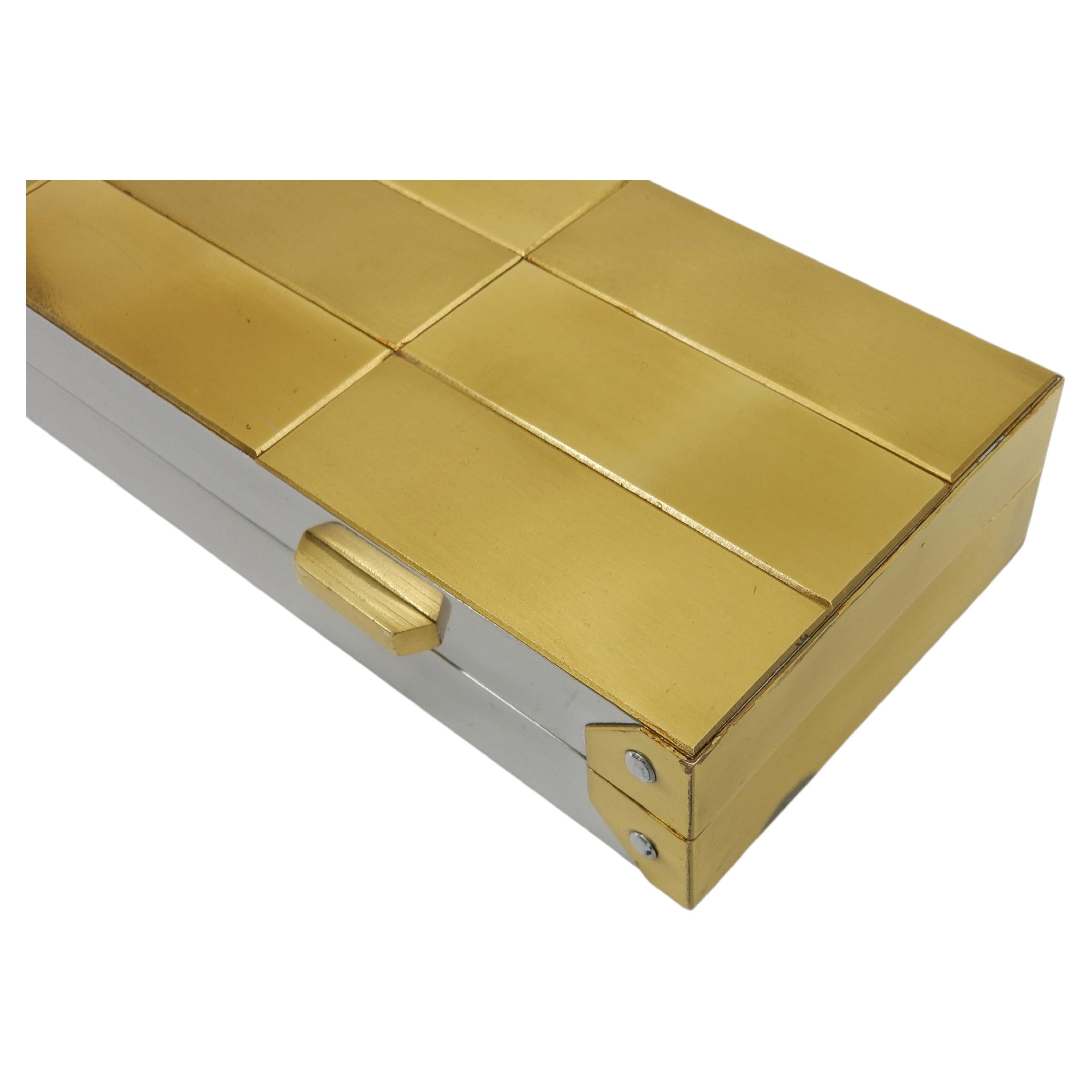 Mid-century Patchwork Cityscape Brass/chrome Gent… - image 6