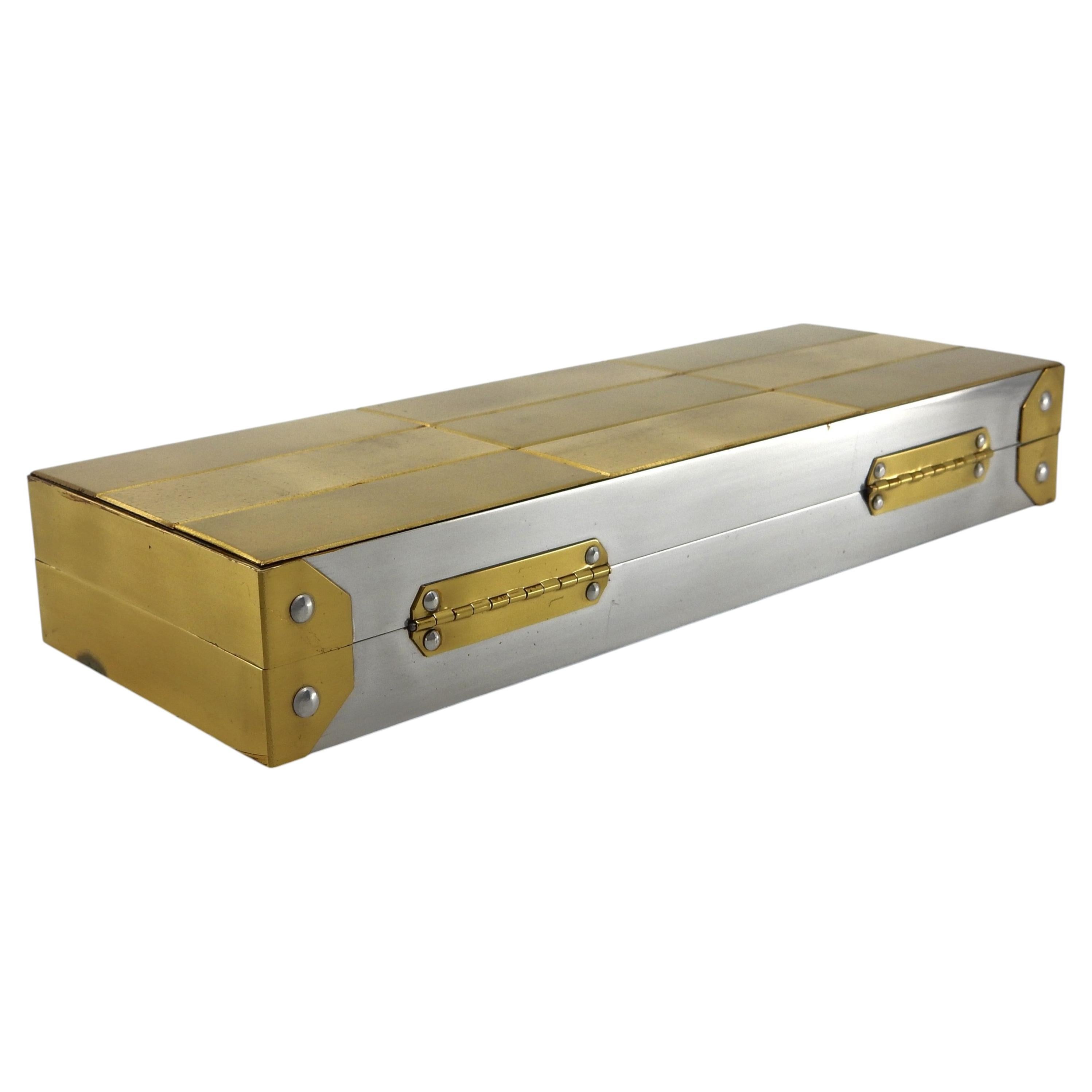 Mid-century Patchwork Cityscape Brass/chrome Gent… - image 7