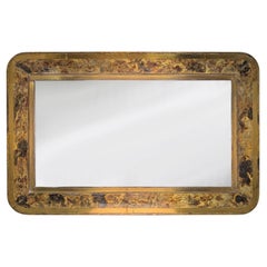 Mid-Century Patinated and Gilt Brass Mirror, 1960s