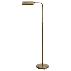 Mid-Century Patinated Brass Adjustable Pharmacy Floor Lamp