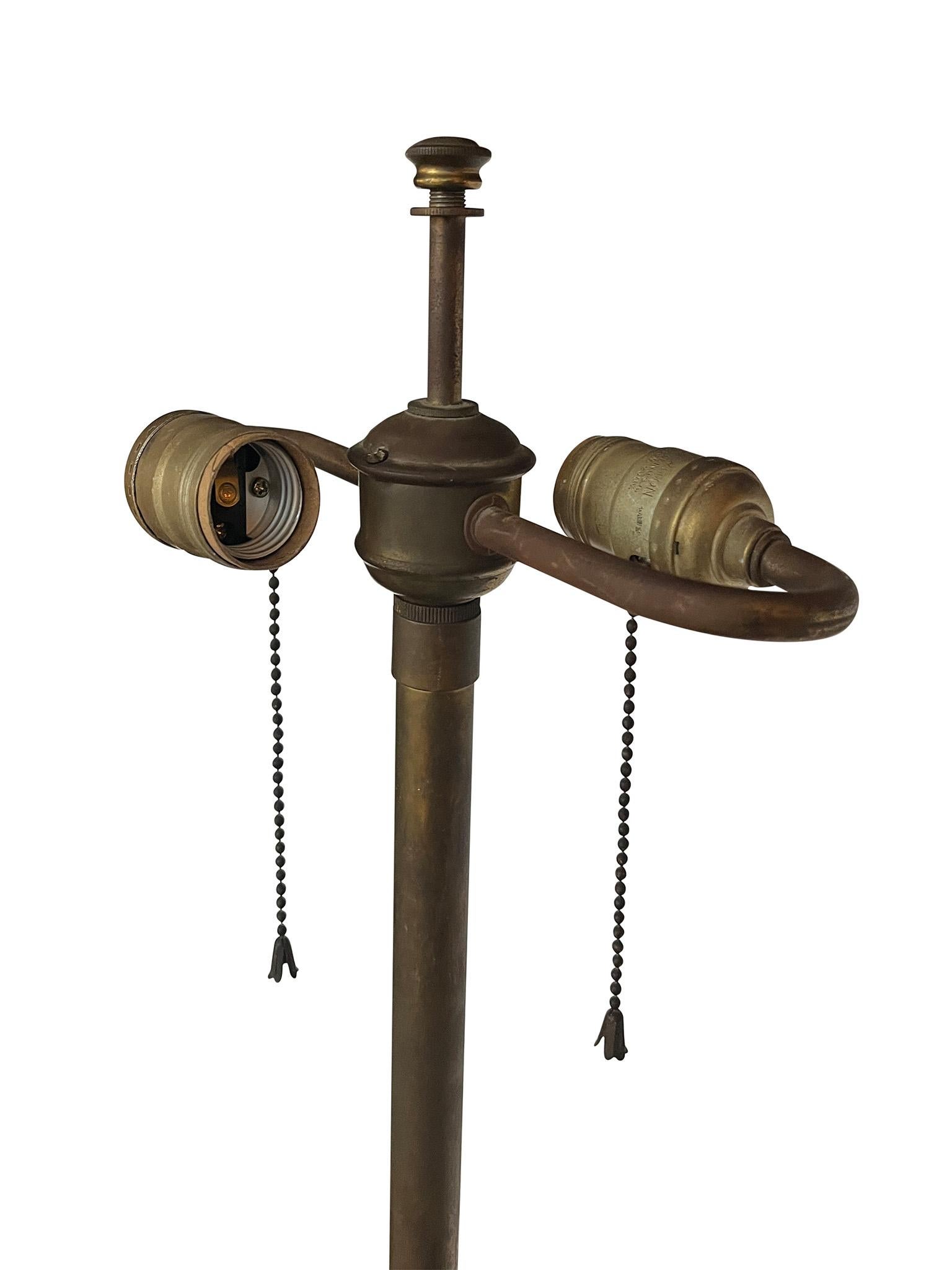 Mid-Century Modern Midcentury Patinated Brass X-Base Lamp