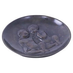 Mid-Century Patinated Bronze Bowl 'Interlaced Twins'