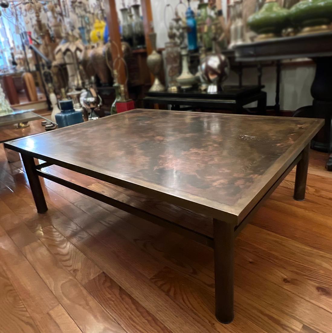 Mesa Laverne de Bronce Patinado de Mediados de Siglo en venta 8