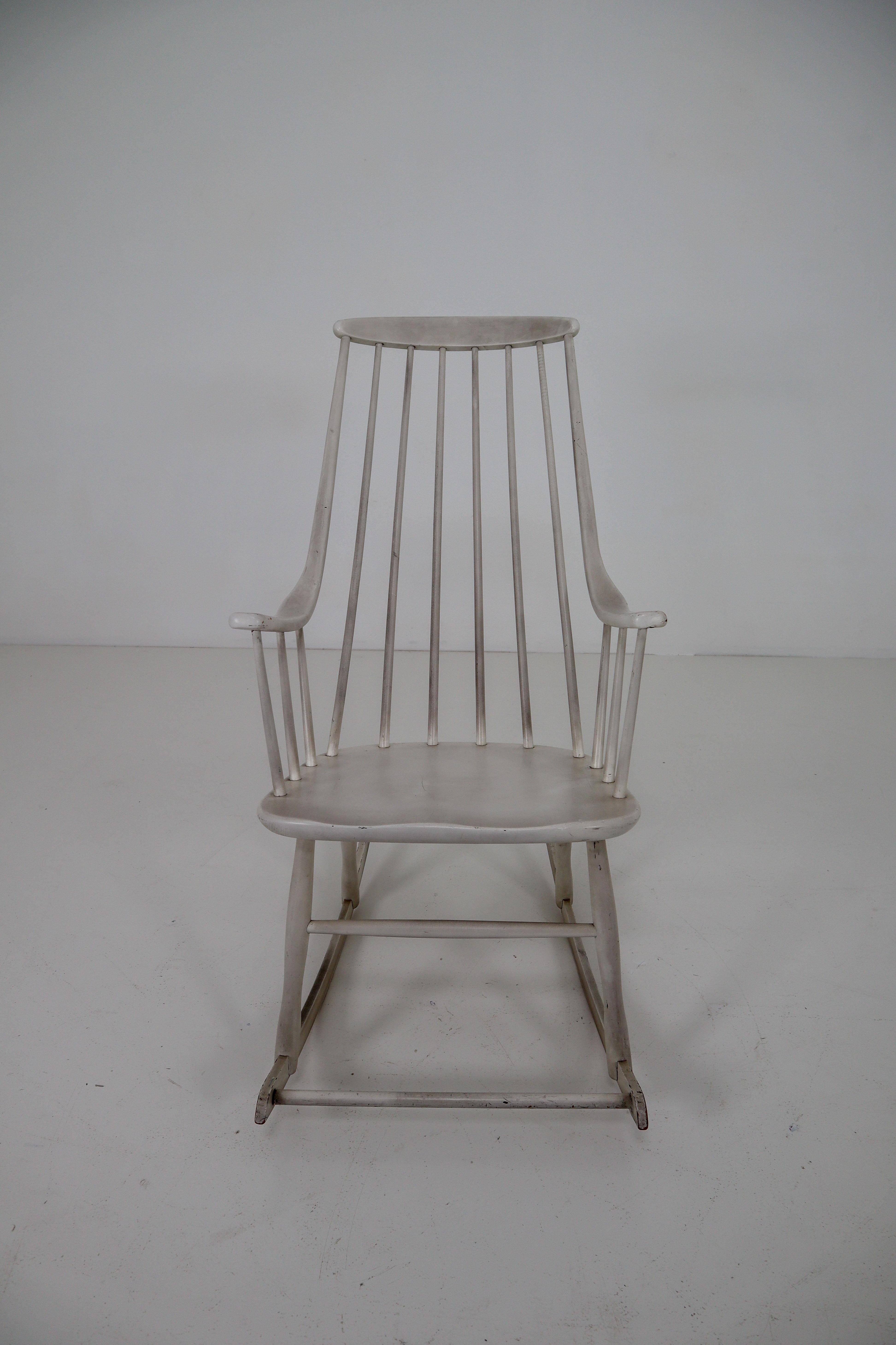 20th Century Midcentury Patinated French Rocking Chair, 1950s