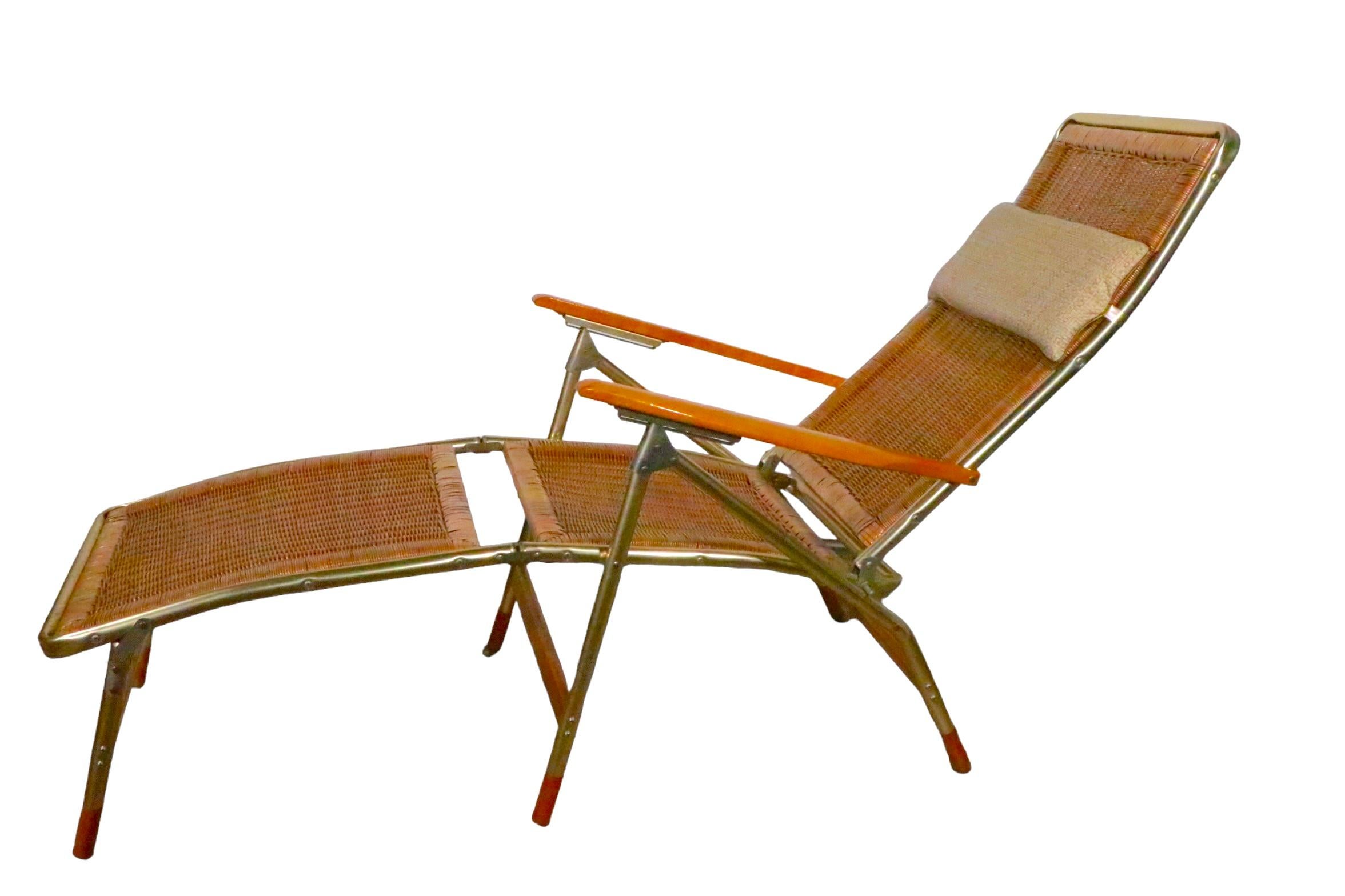 Chaise longue pliante de patio du milieu du siècle dernier pour patio par Telescope Chair Company  en vente 3