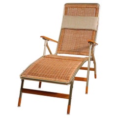 Chaise longue pliante de patio du milieu du siècle dernier pour patio par Telescope Chair Company