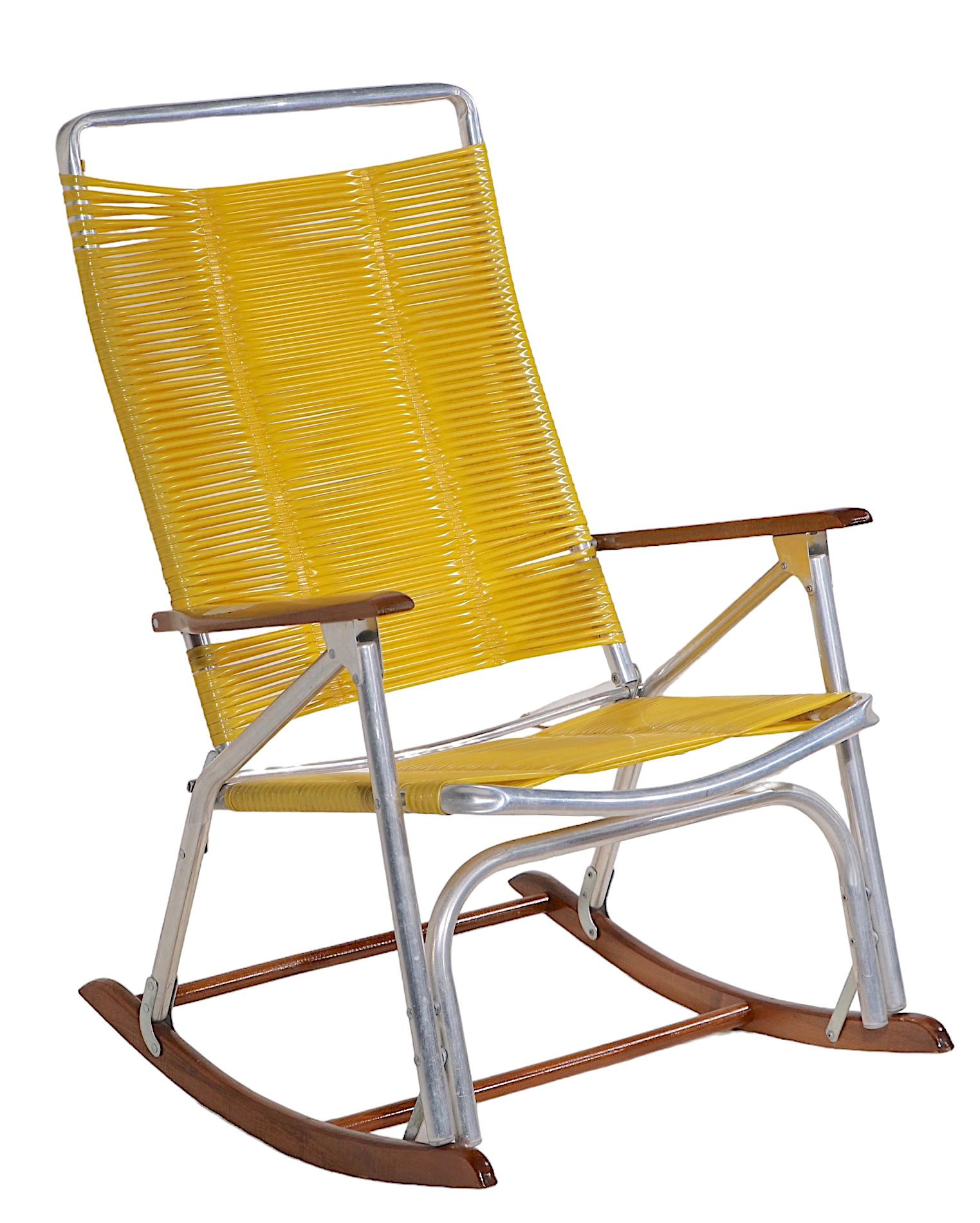 Aluminum Mid Century Patio Poolside   Rocking Chair by The Telescope Furniture Company  For Sale