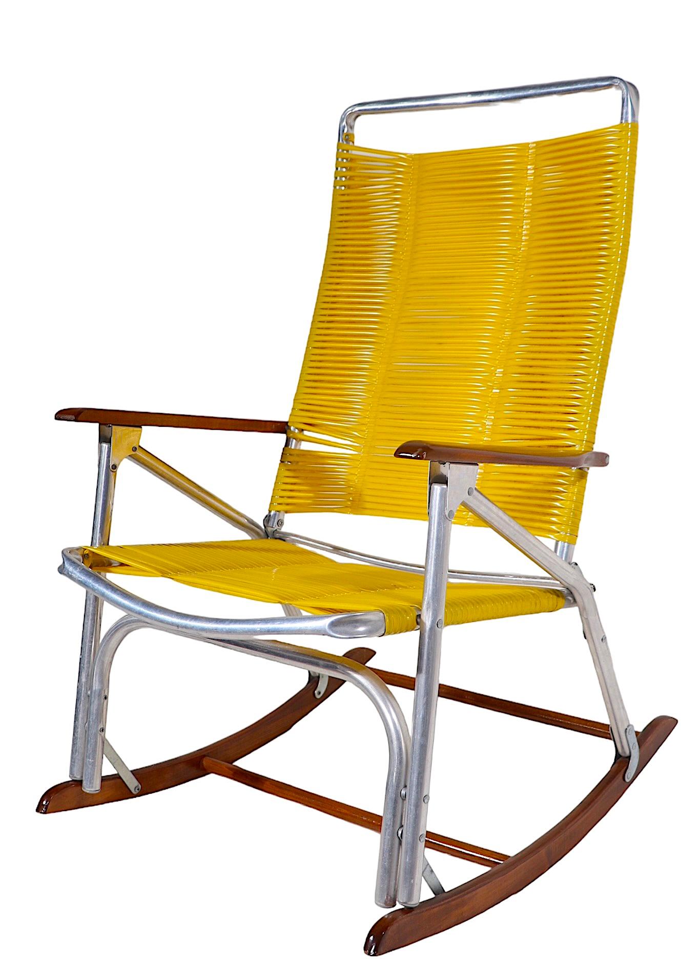Aluminum Mid Century Patio Poolside   Rocking Chair by The Telescope Furniture Company  For Sale