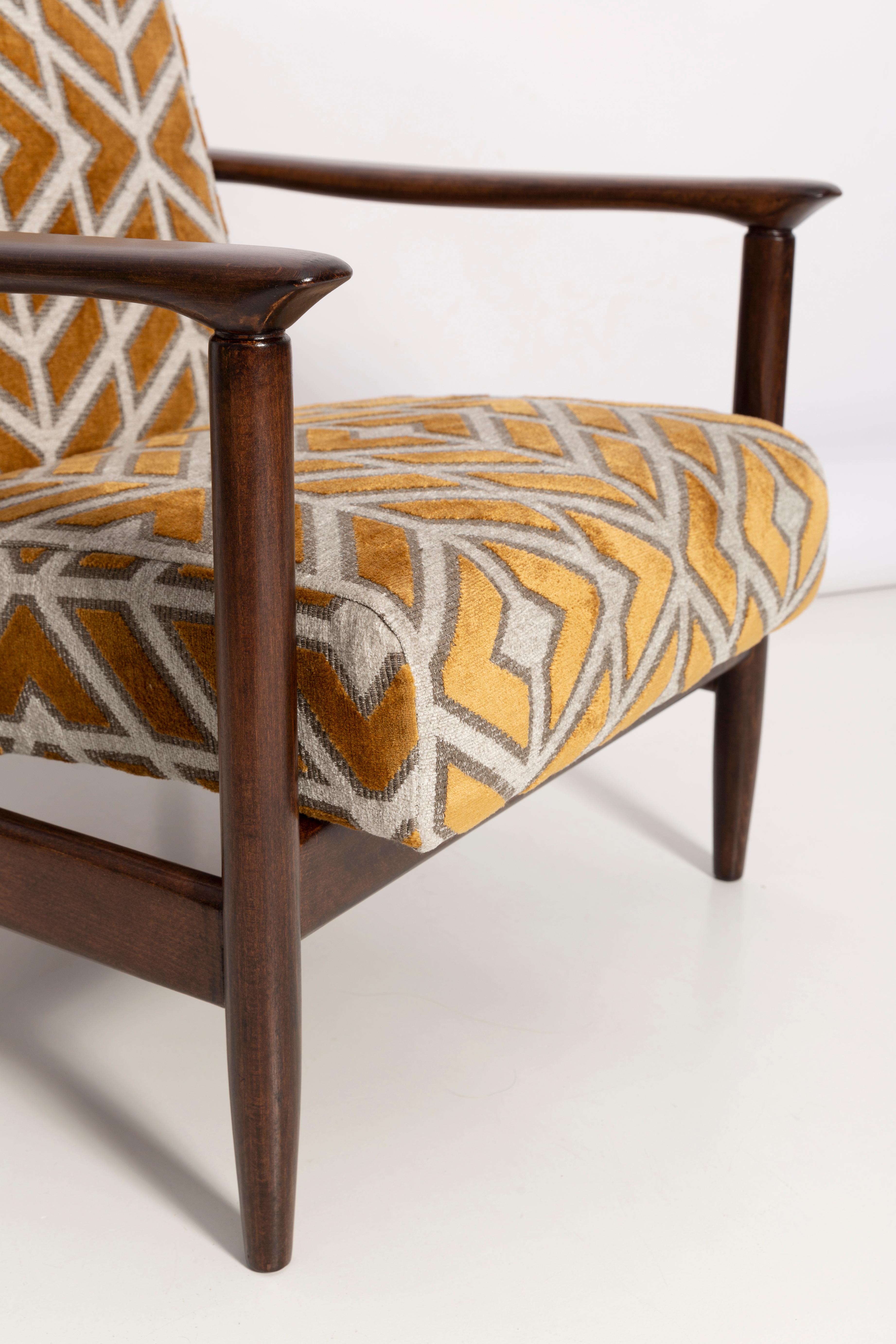 patterned armchair