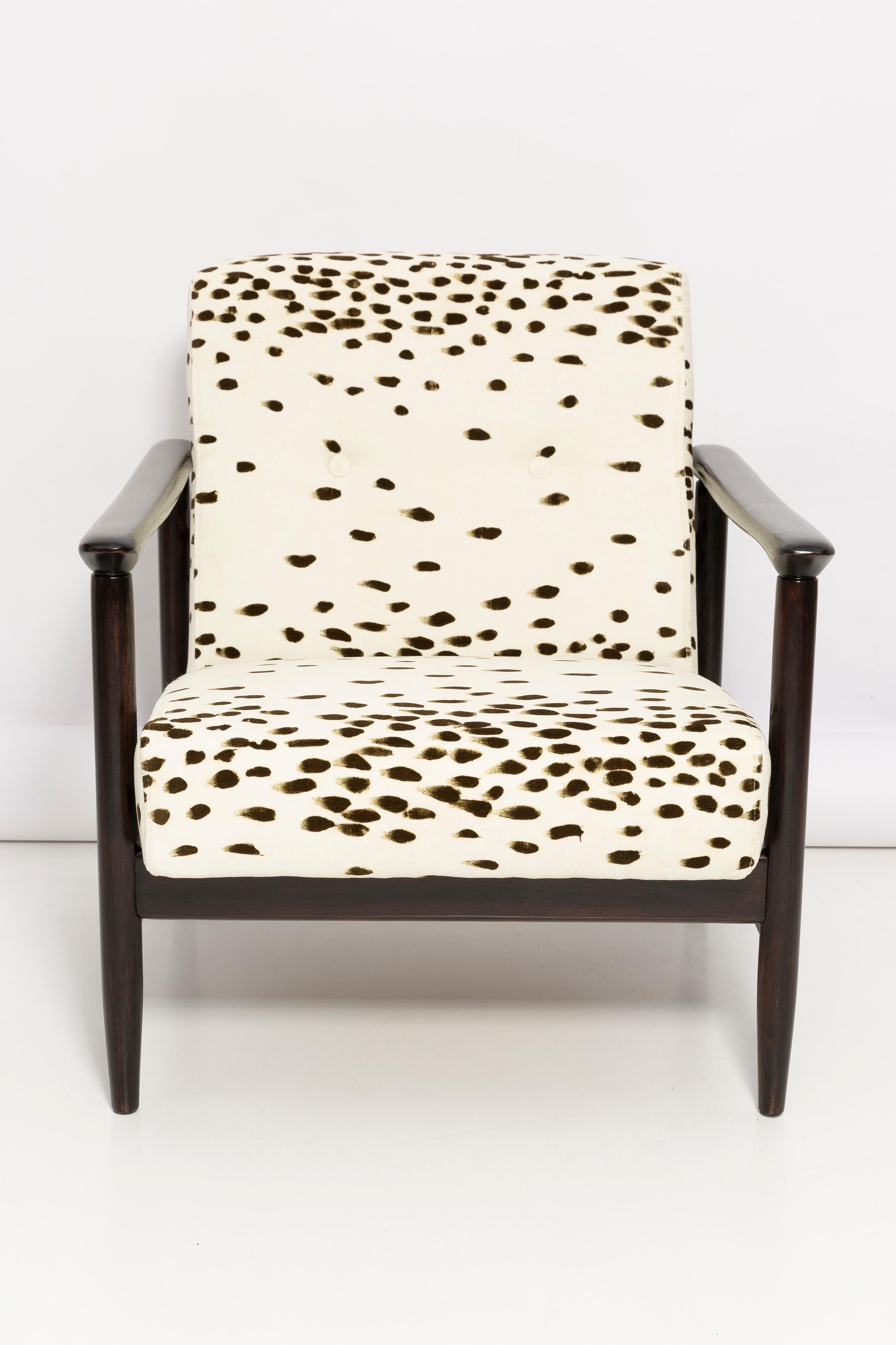 20th Century Mid Century Pattern Velvet Dalmatian Armchair, by Edmund Homa, Europe, 1960s For Sale