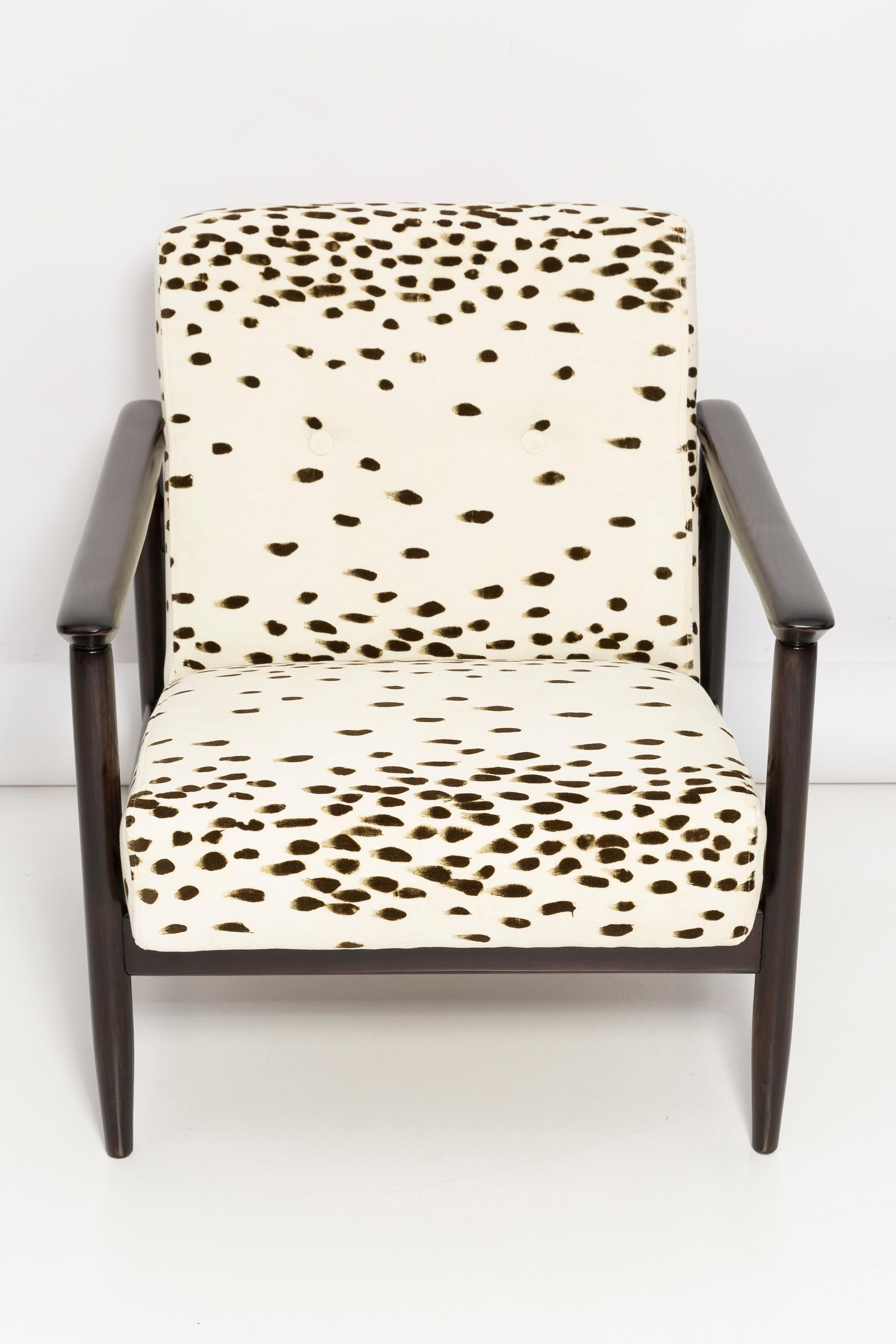 Textile Mid-Century Pattern Dalmatian Armchair, by Edmund Homa, Europe, 1960s For Sale