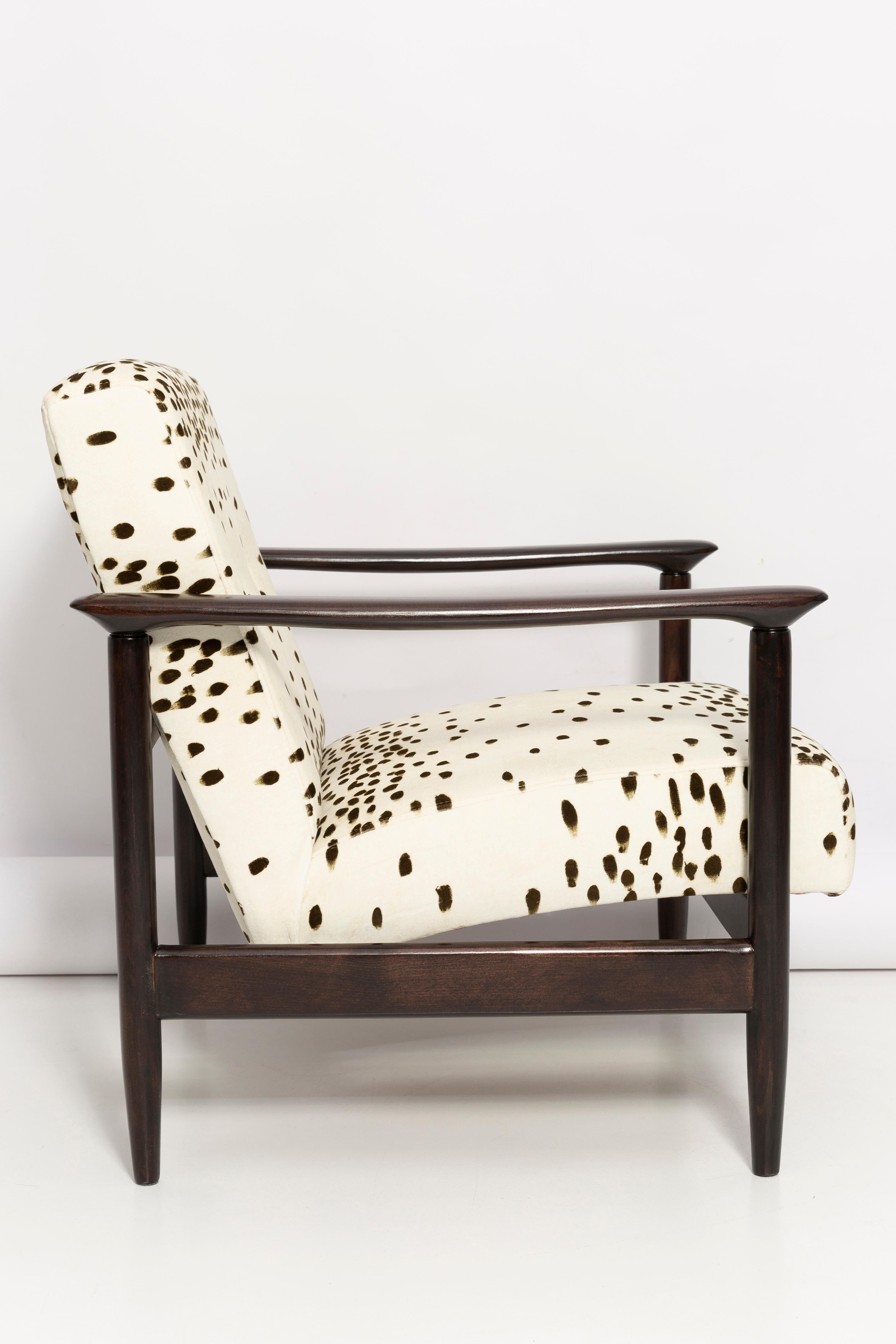 Mid Century Pattern Velvet Dalmatian Armchair, by Edmund Homa, Europe, 1960s For Sale 1