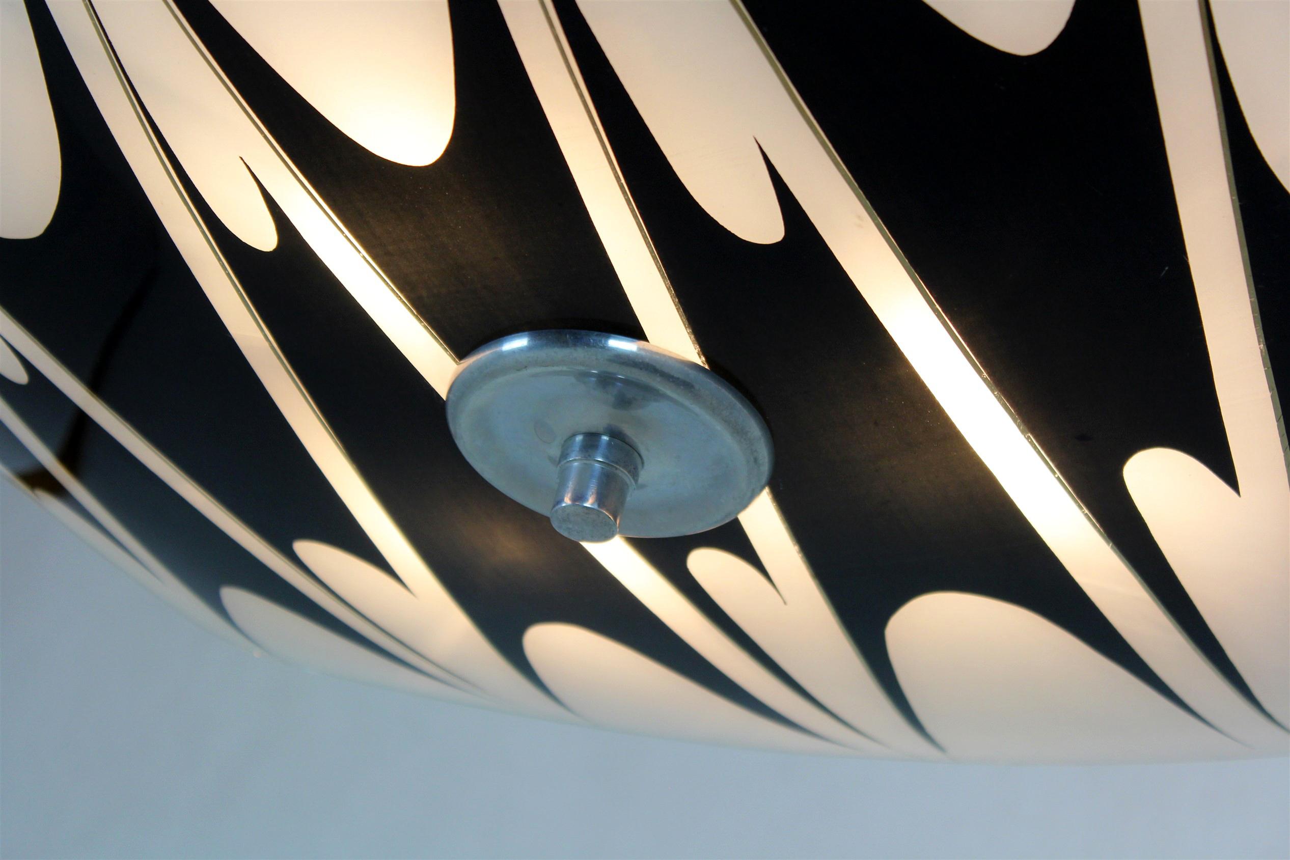 Mid-Century Patterned Ceiling Lamp from Napako, 1960s For Sale 8