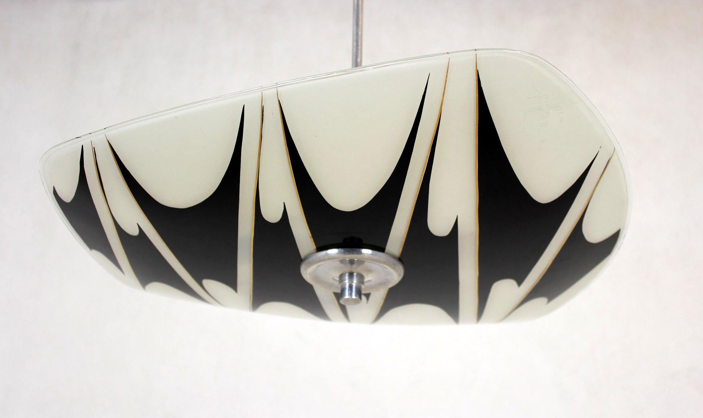 20th Century Mid-Century Patterned Ceiling Lamp from Napako, 1960s For Sale