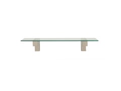 Mid Century Paul Evans Cityscape Floating Shelf or Console Table Glass & Chrome