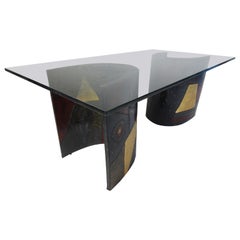 Midcentury Paul Evans PE24 Pedestal Dining Table for Directional