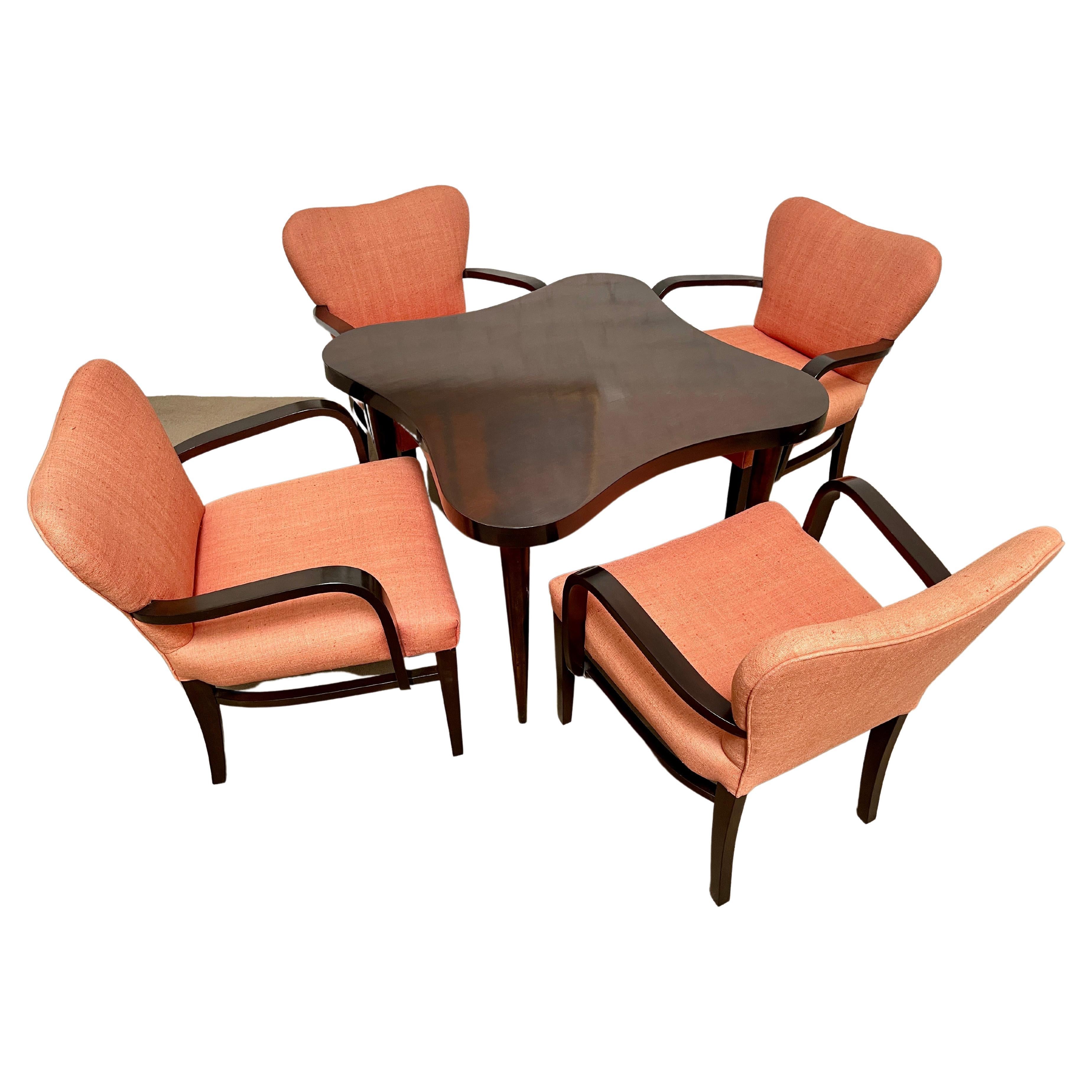 Mid Century Paul Frankl Custom Game Table and Chairs at 1stDibs