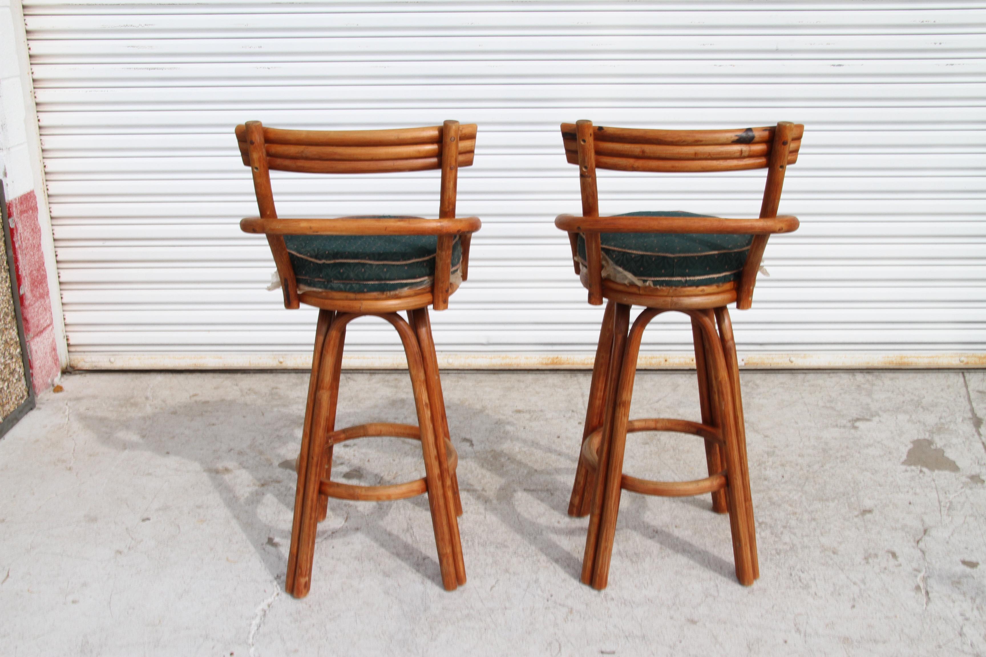 Midcentury Paul Frankl Style Stools with Swivel For Sale 6