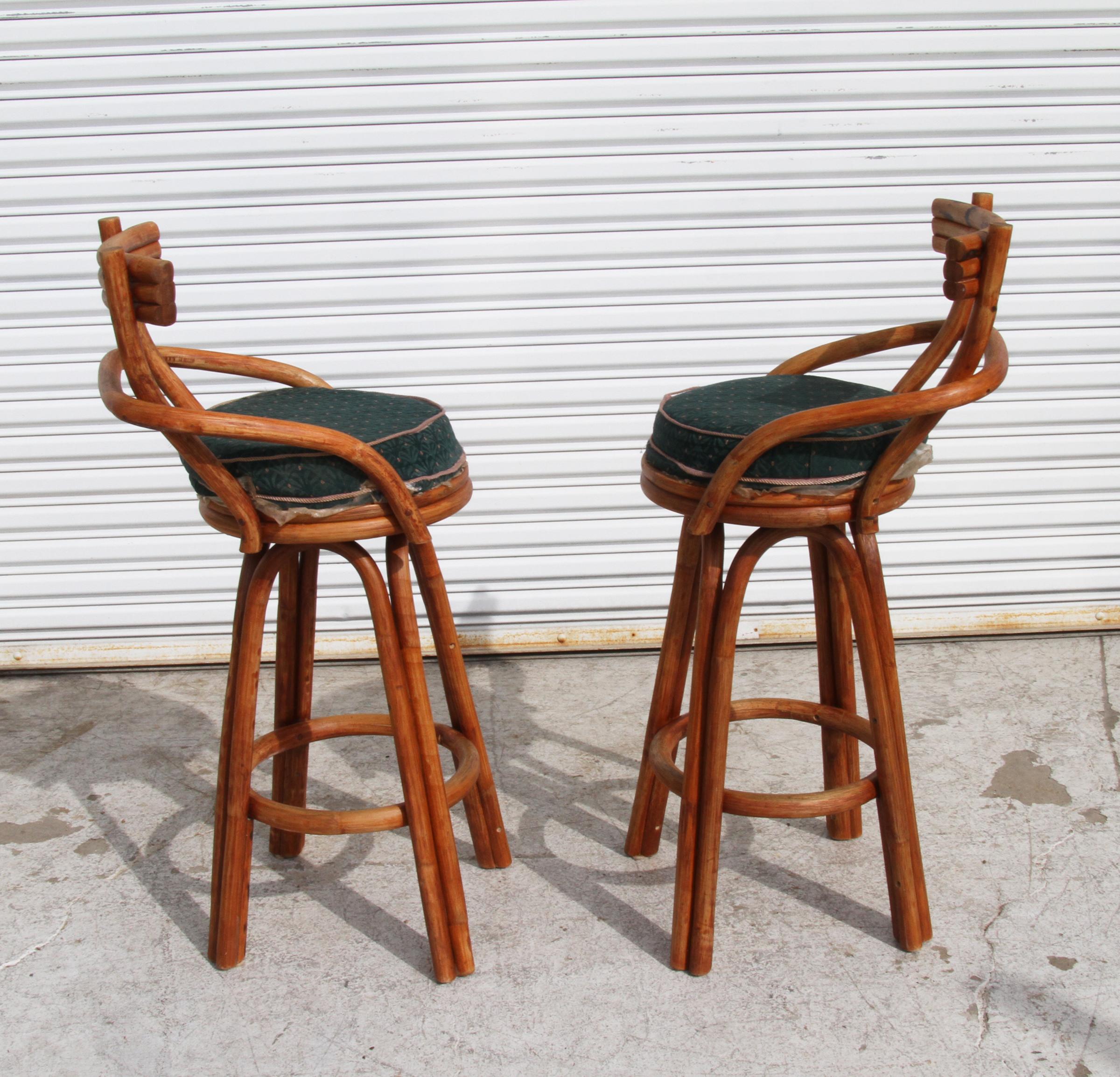 Taburetes giratorios estilo Paul Frankl de mediados de siglo en venta 7
