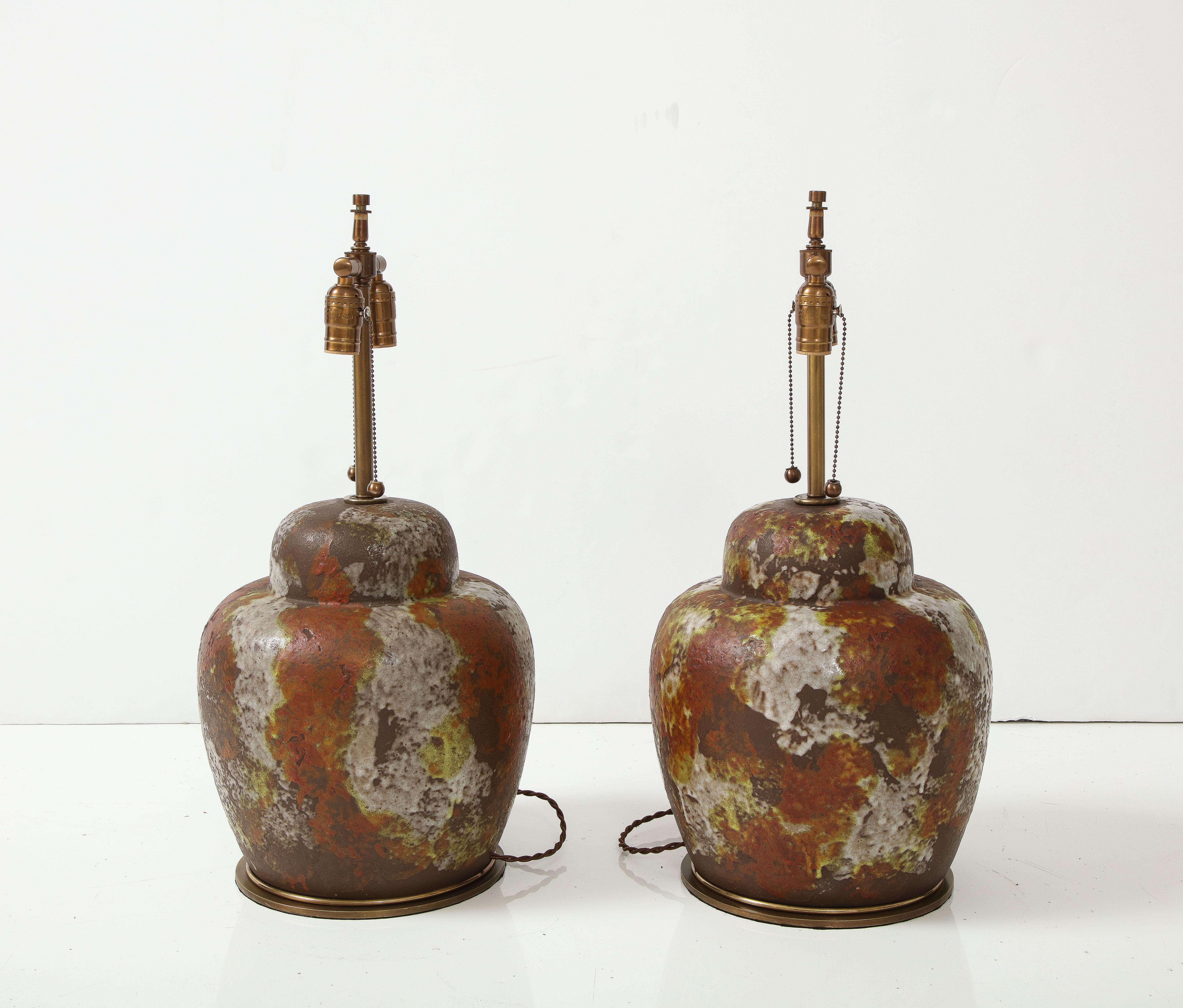 Mid-Century Modern Mid Century Paul Hanson Italian Ceramic Lamps For Sale