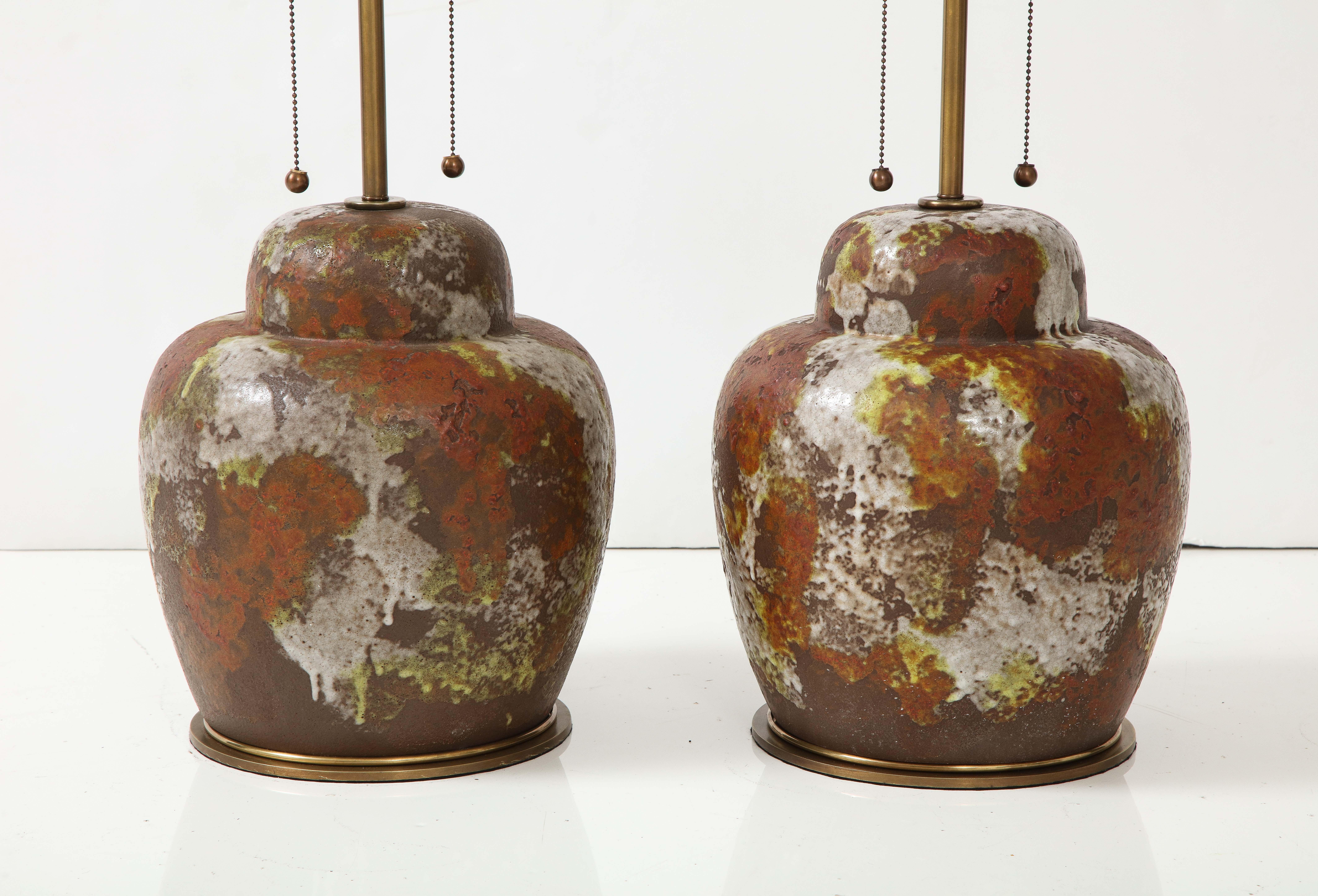 Mid Century Paul Hanson Italian Ceramic Lamps For Sale 1