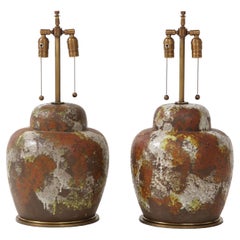 Mid Century Paul Hanson Italian Ceramic Lamps