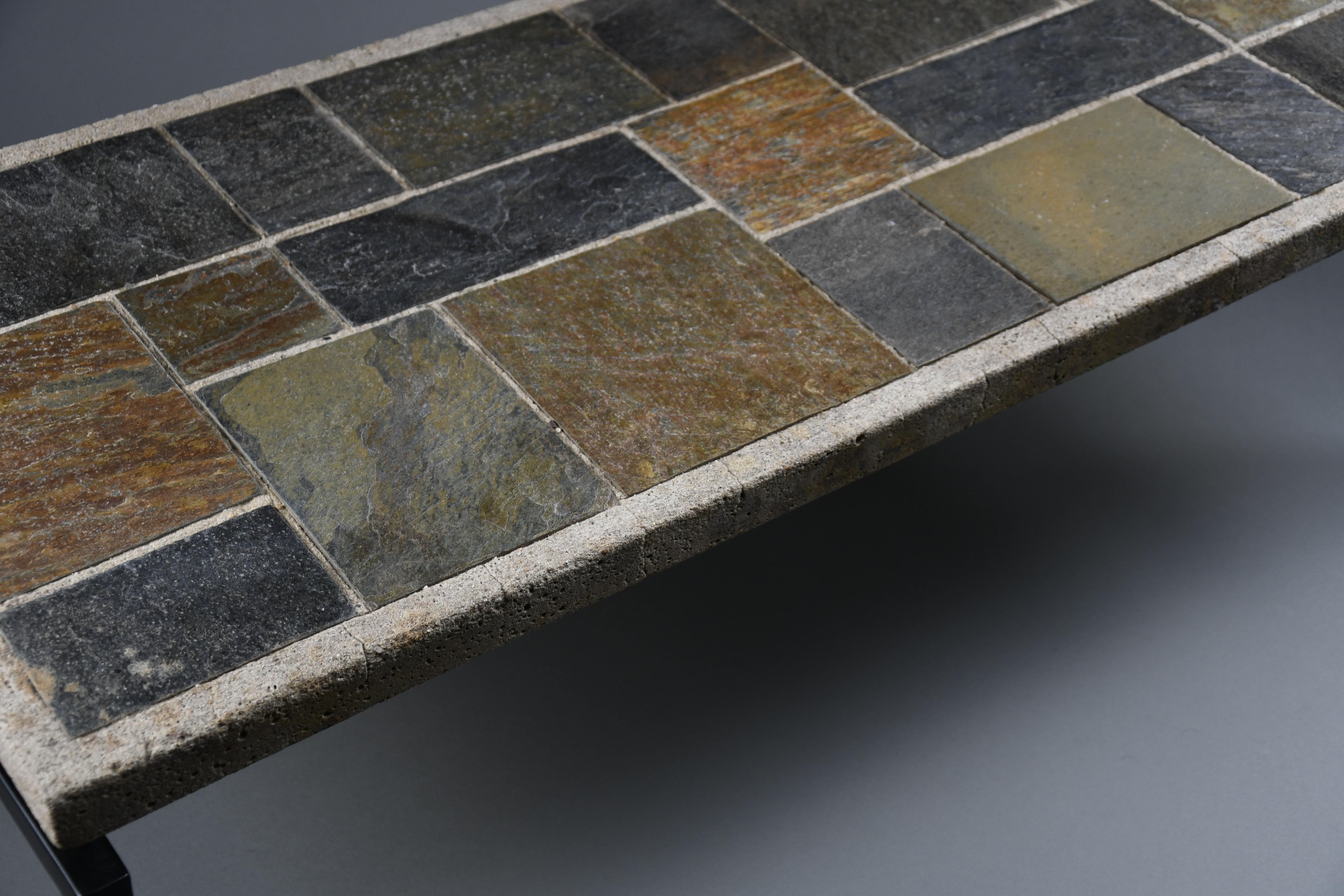 Mid-century Paul Kingma coffee table with “floating” top, 1960s Bon état - En vente à Weesp, NL