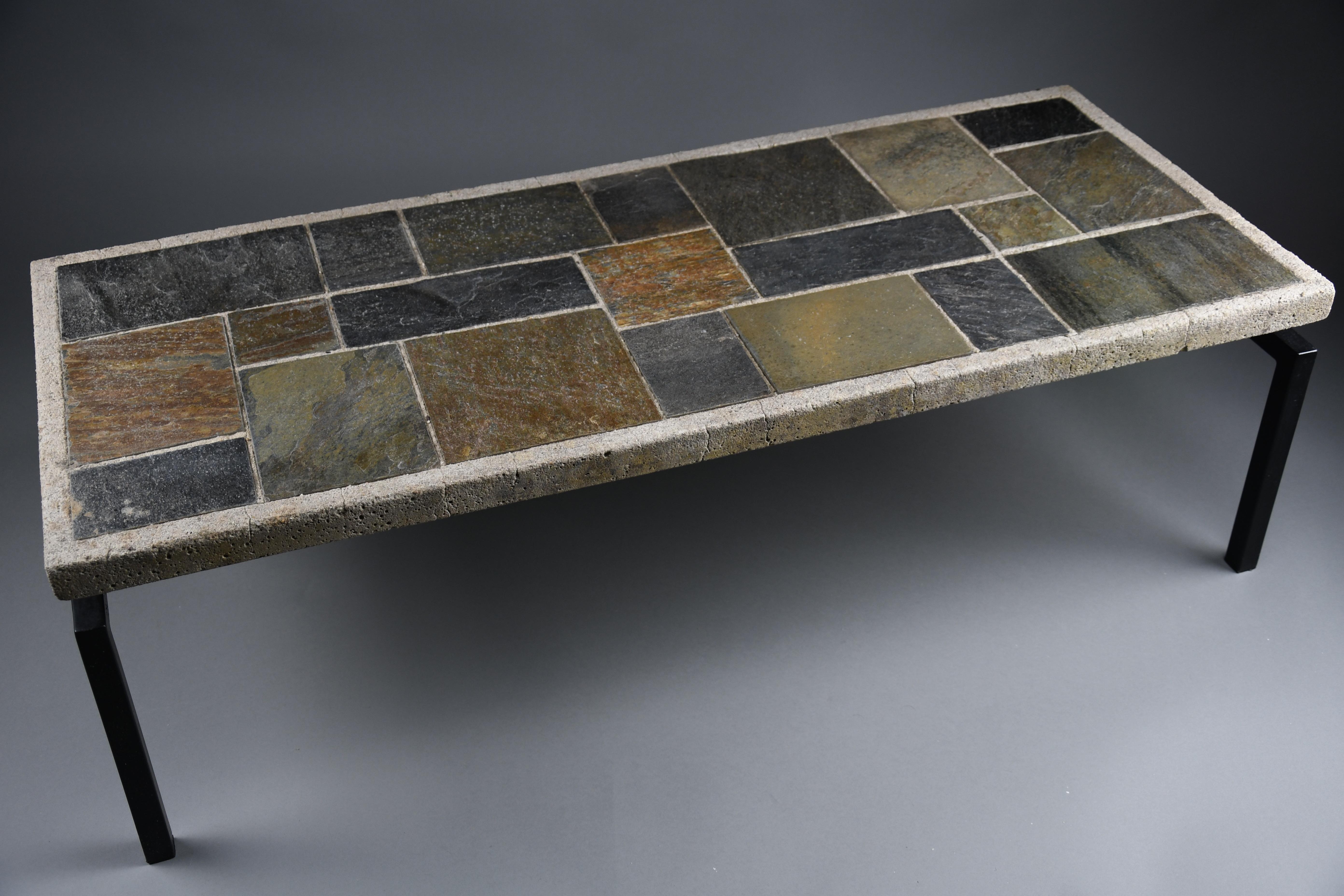 Fer Mid-century Paul Kingma coffee table with “floating” top, 1960s en vente