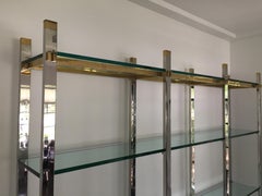 Midcentury Paul M. Jones Stainless Steel and Brass Étagère, 3 Sections