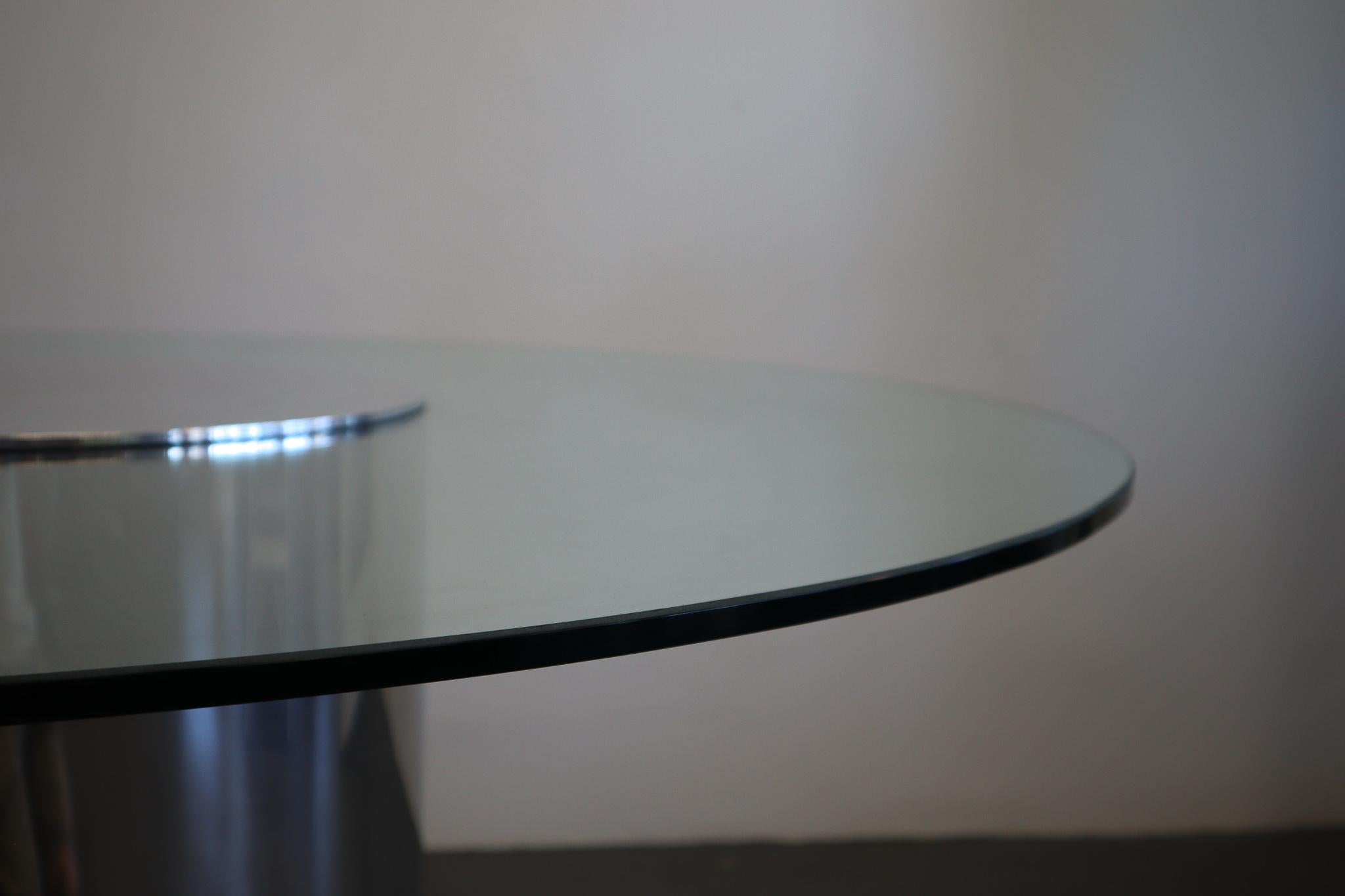 Late 20th Century Mid Century Paul Mayen for Architectural Supplements Glass Dining Table For Sale
