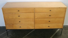 Midcentury Paul McCobb 8-Drawer Dresser Credenza #1507 Blonde Maple T Pulls