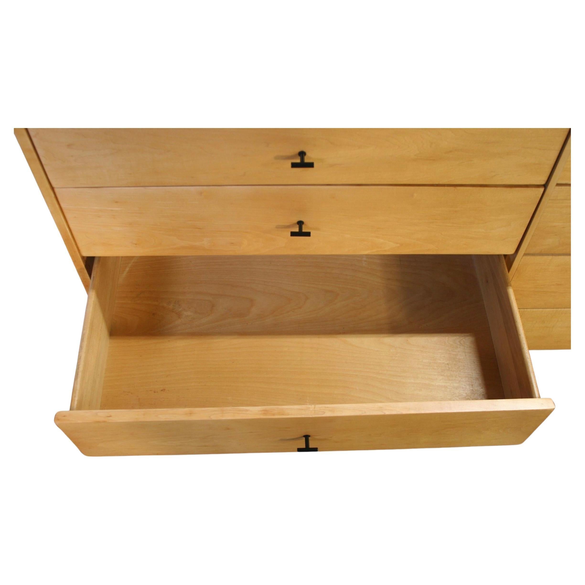 Mid-Century Modern Crédence commode à 8 tiroirs Paul McCobb #1507 poignées en T érable blond du milieu du siècle dernier en vente
