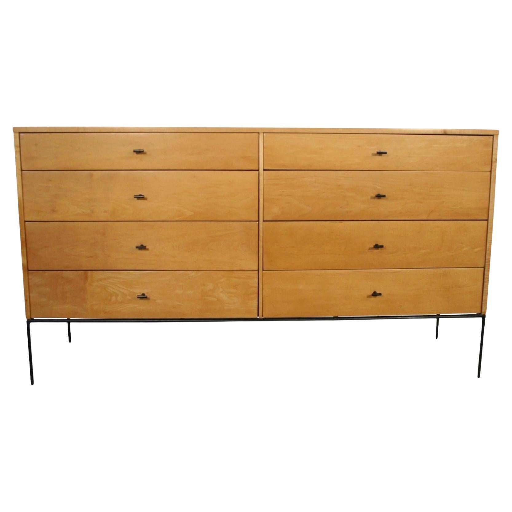 Mid century Paul McCobb 8 Drawer Dresser Credenza #1507 Blonde Maple T Pulls