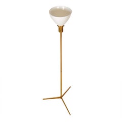 Midcentury Paul McCobb Brass Tripod ‘Torchiere’ Accent Lamp