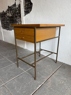 Mid Century Paul McCobb Calvin 2 drawer Nightstand with Brass frame