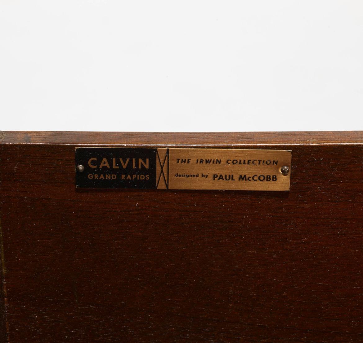 Mid-Century Modern Mid century Paul McCobb Calvin Credenza Mahogany Brass travertine For Sale
