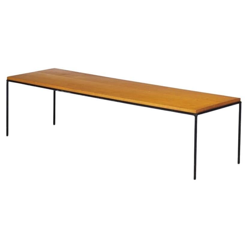 Mid-Century Modern Mid century Paul McCobb Iron base Coffee Table Bench Blonde Maple top For Sale