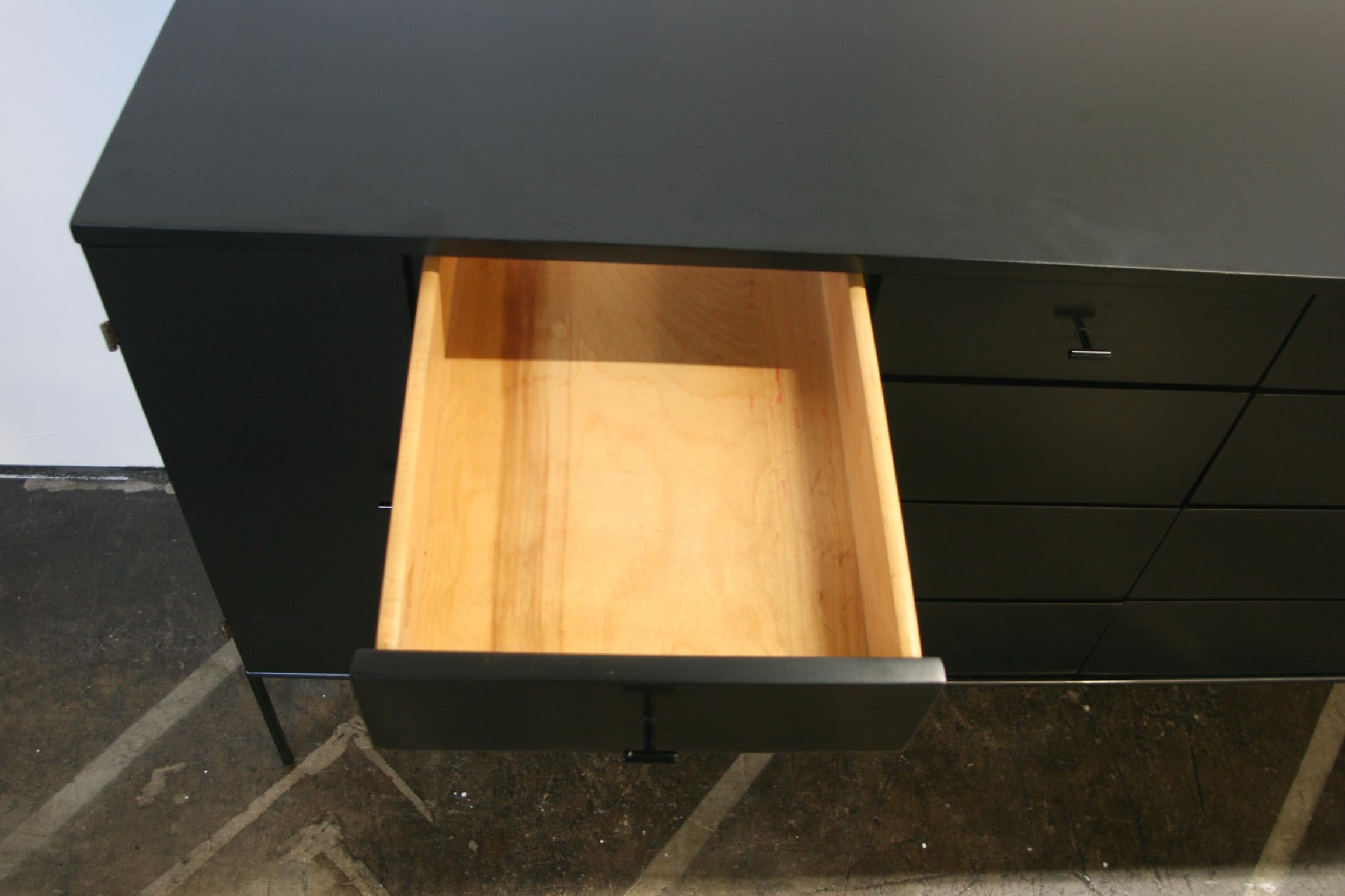 Midcentury Paul Mccobb Maple 20-Drawer Dresser #1510 Black Lacquer T Pulls Rare 2